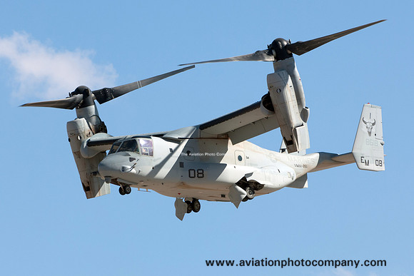 US Marines VMM-261 Bell-Boeing MV-22B Osprey 168618/EM-08 at MCAS Yuma (2016)