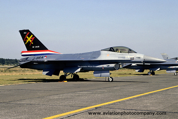Dutch Air Force 312 Squadron GD F-16A Fighting Falcon J-864 (1991)