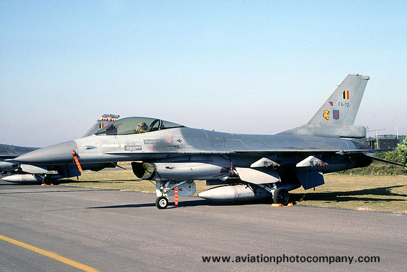 Belgian Air Force 10 Wing 31 Sml GD F-16A Fighting Falcon FA-72 (1991)