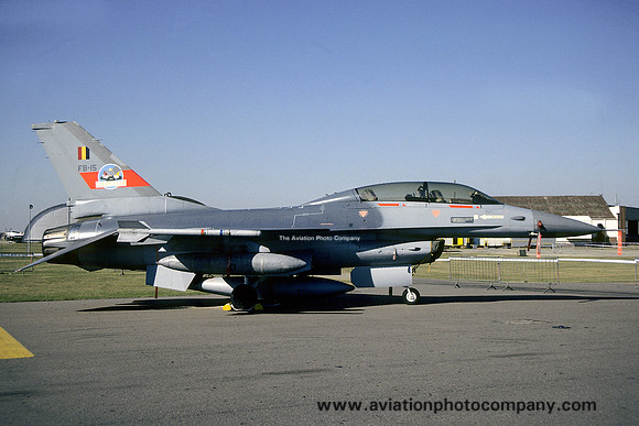 Belgian Air Force 10 Wing GD F-16B Fighting Falcon FB-15 (1991)