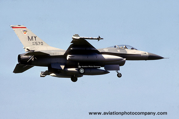 USAF 347 TFW 68 TFS GD F-16A Fighting Falcon 80-0570/MY (1988)