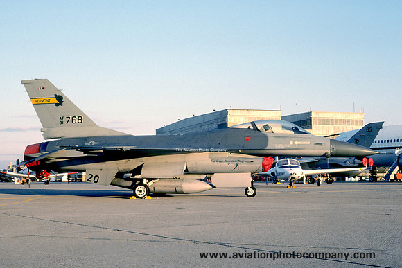 USAF Vermont ANG 134 TFS GD F-16A Fighting Falcon 81-0768 (1988)