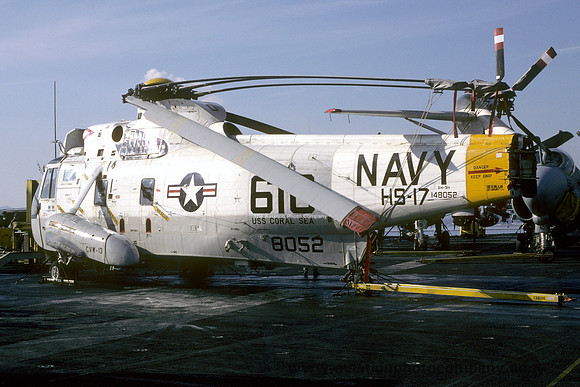 US Navy HS-17 Sikorsky SH-3H Sea King 148052/610 on board USS Coral Sea (1985)