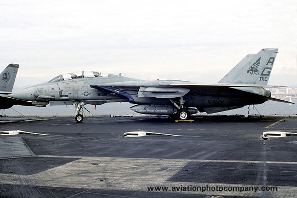 US Navy VF-143 Grumman F-14A Tomcat 161206/AG-112 on board USS Dwight D Eisenhower (1988)