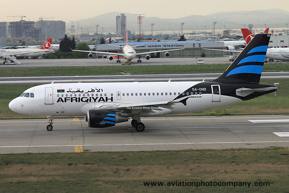 Afriqiyah Airways Airbus A319-100 5A-OND at Istanbul IAP (2017)