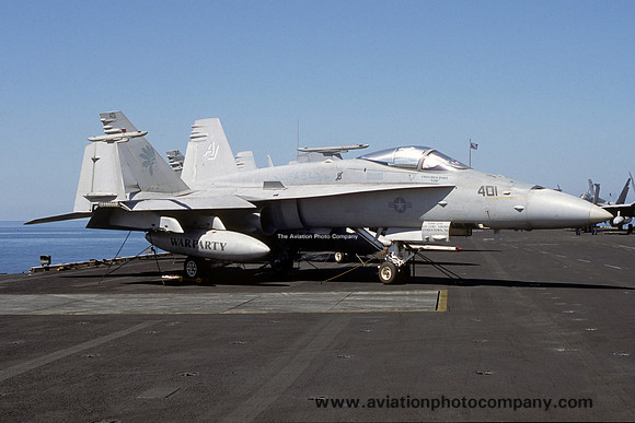 US Navy VFA-87 McDonnell Douglas F/A-18C Hornet 164675/AJ-401 on board USS Enterprise (2001)