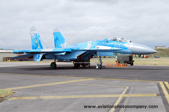 Ukrainian Air Force Sukhoi Su-27UBM 58 at RIAT Fairford (2017)