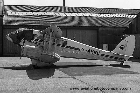 Dominie Airways De Havilland Dragon Rapide G-AHKU at Sywell (1965)