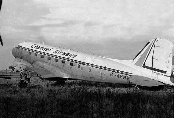 Channel Airways Douglas C-47B G-AMNW stored at Southend (1969)