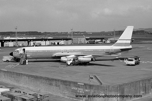 RDC Marine Boeing 707-441 N58RD at Prestwick (1980)