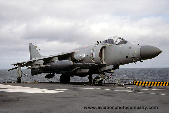 Royal Navy 800 Squadron BAe Sea Harrier F/A.2 ZD614/124 on board HMS Invincible (1998)