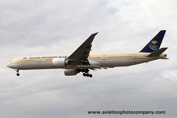 Saudi Arabian Airlines Boeing 777-368ER HZ-AK12 at London Heathrow (2015)