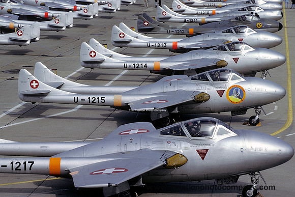 Swiss Air Force De Havilland Vampire t.55 U-1215 (1991)
