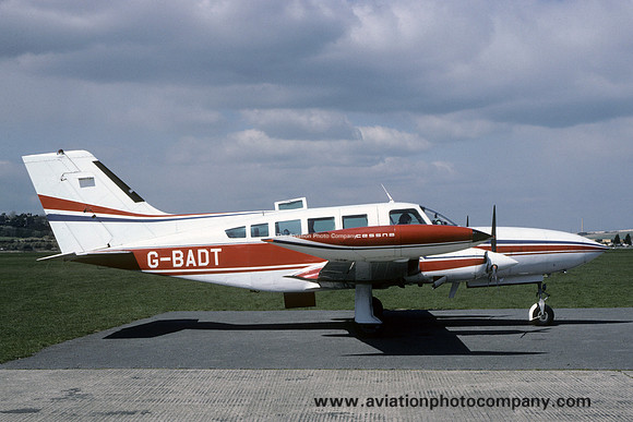 Cessna 402B G-BADT at Shoreham (1986)