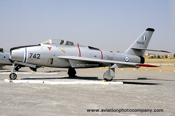 Greek Air Force Republic F-84F Thunderstreak 526742 displayed at Tanagra (2008)