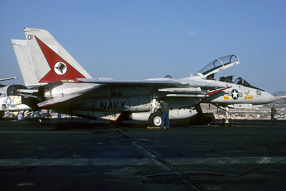 US Navy VF-14 Grumman F-14A Tomcat 162691/AC-101 on board USS John F. Kennedy (1988)