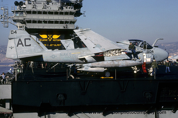 US Navy VA-75 Grumman A-6E Intruder 162194/AC-504 on board USS John F. Kennedy (1988)