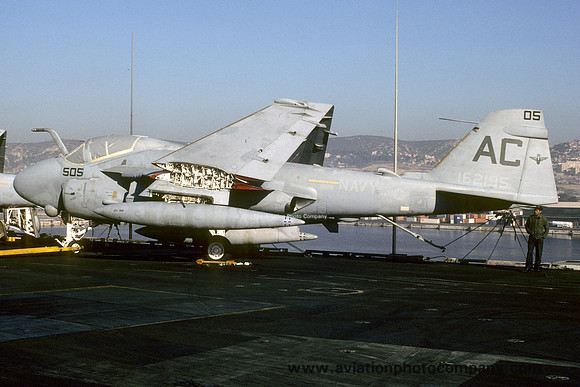 US Navy VA-75 Grumman A-6E Intruder 162195/AC-505 on board USS John F. Kennedy (1988)