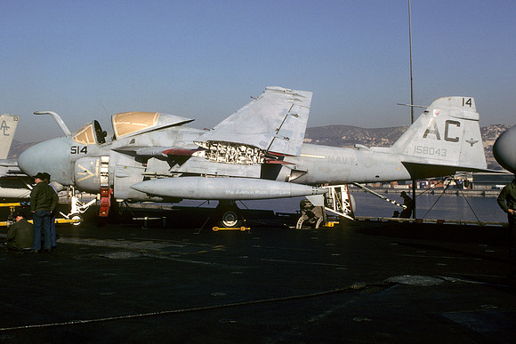 US Navy VA-75 Grumman A-6E Intruder 158043/AC-514 on board USS John F. Kennedy (1988)