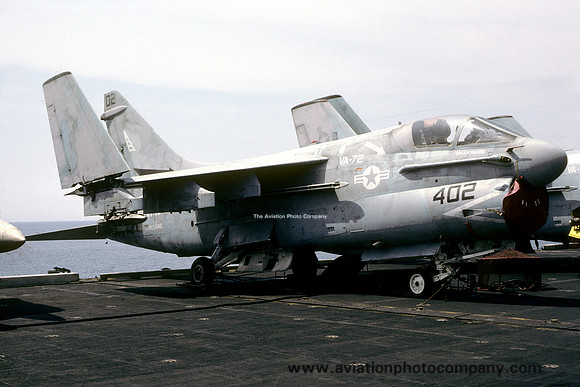 US Navy VA-72 LTV A-7E Corsair 159640/AB-402 on board USS America (1986)