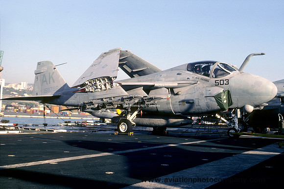 US Navy VA-55 Grumman A-6E Intruder 158798/AK-503 on board USS Coral Sea (1987)