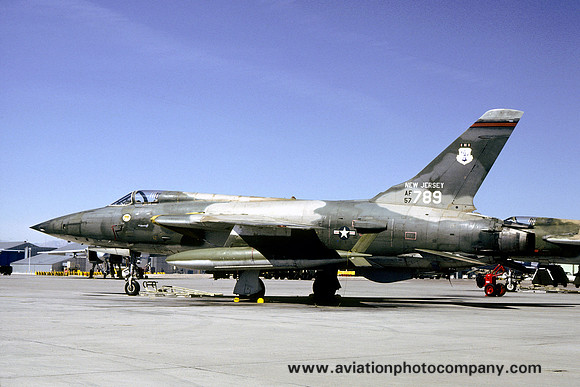 USAF New Jersey ANG 141 TFS Republic F-105B Thunderchief 57-5789 at Nellis AFB (1980)