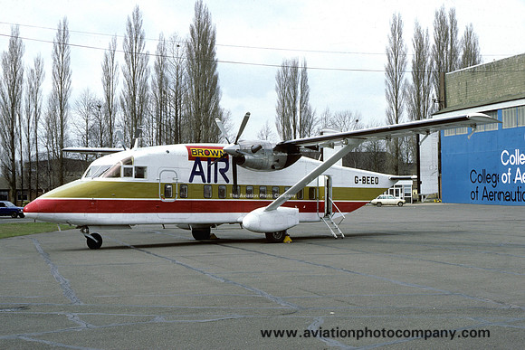 Brown Air Short SD-330 G-BEEO at Cranfield (1986)
