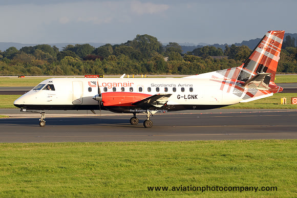 Loganair SAAB 340B G-LGNK at Manchester IAP (2017)