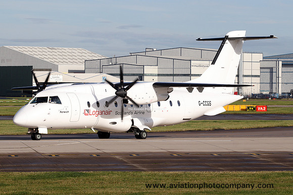 Loganair Dornier Do328-100 G-CCGS at Manchester IAP (2017)