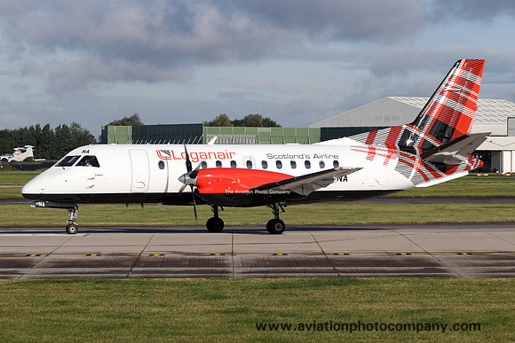 Loganair SAAB 340B G-LGNA at Manchester IAP (2017)
