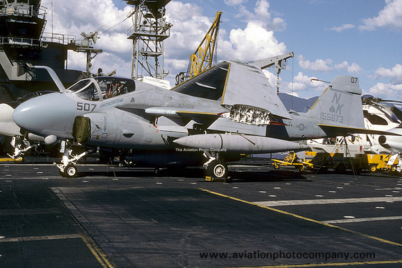 US Navy VA-196 Grumman A-6E Intruder 155673/NK-507 on board USS Constellation (1986)