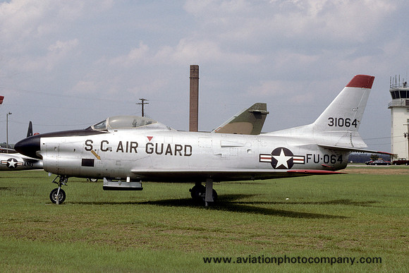 USAF South Carolina ANG North American F-86D 53-1064 displayed at McEntire AFB (1989)