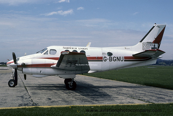 Norwich Union Insurance Beech King Air E90 G-BGNU at Shoreham (1986)