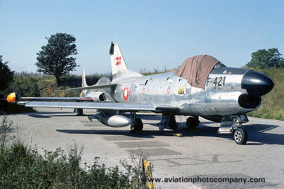 Danish Air Force North American F-86D F-5421 at Vaerlose (1977)