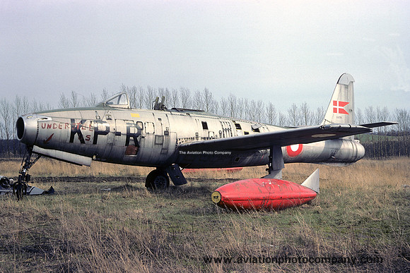 Danish Air Force Republic F-84G Thunderjet at Vaerlose (1977)
