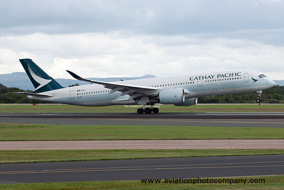 Cathay Pacific Airbus A350-941 at Manchester (2017)