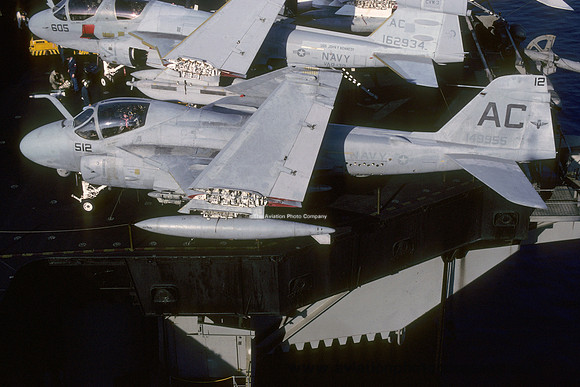 US Navy VA-75 Grumman A-6E Intruder 149955/AC-512 on board USS John F. Kennedy (1988)