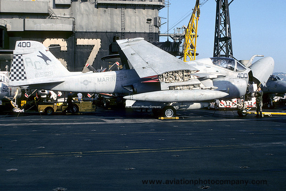 US Marines VMA(AW)-533 Grumman A-6E Intruder 155581/AC-400 on board USS John F. Kennedy (1988)