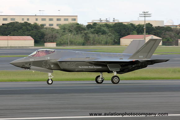 Israeli Air Force Lockheed F-35I Adir 908 at Lajes (2017)