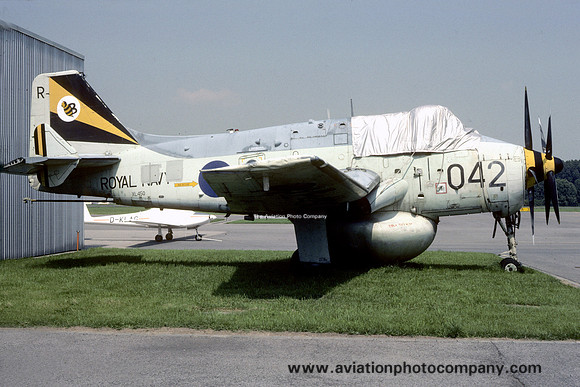Royal Navy Fairey Gannet AEW.3 XL450 displayed in Monchengladbach, Germany (1985)