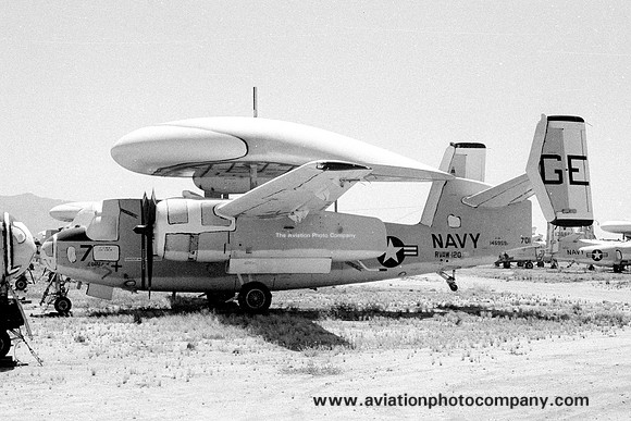 US Navy RVAW-120 Grumman E-1B Tracer 145959/GE-701 at MASDC Davis Monthan (1968)