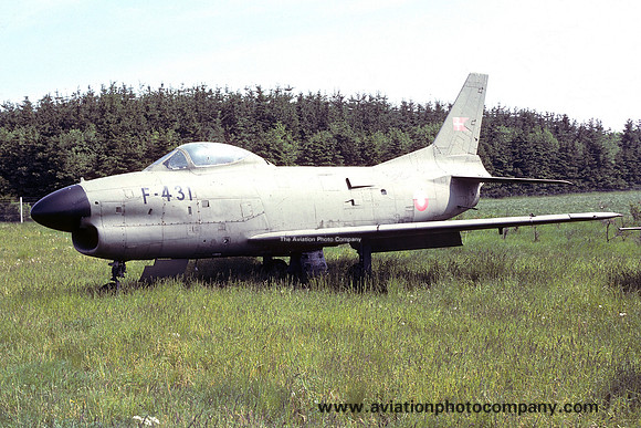 Danish Air Force North American F-86D F-431 decoy at Skyrydstrup (1977)