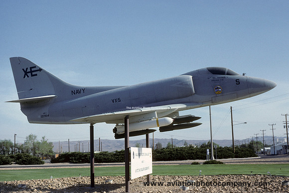 US Navy VX-5 Douglas A-4A Skyhawk 137814 displayed at China Lake (1989)