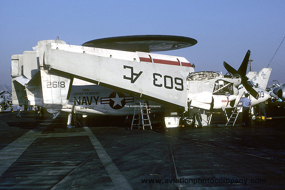 US Navy VAW-126 Grumman E-2C Hawkeye 162618/AC-603 on board USS John F. Kennedy (1988)