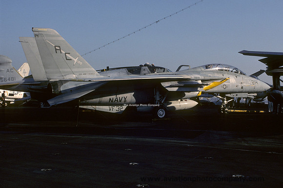 US Navy VF-32 Grumman F-14A Tomcat 161162/AC-214 on board USS John F. Kennedy (1988)