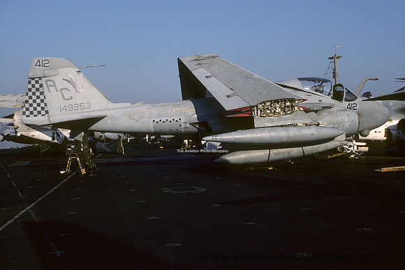 US Marines VMA(AW)-533 Grumman A-6E Intruder 149953/AC-412 on board USS John F. Kennedy (1988)