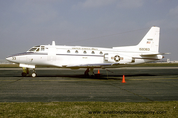 US Navy VR-24 North American CT-39G Sabreliner 159363/33 at Rhein Main (1989)