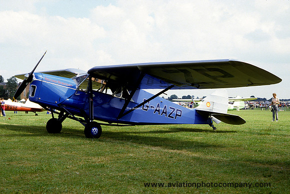 British Heritage De Havilland Puss Moth G-AAZP at Cranfield (1986)