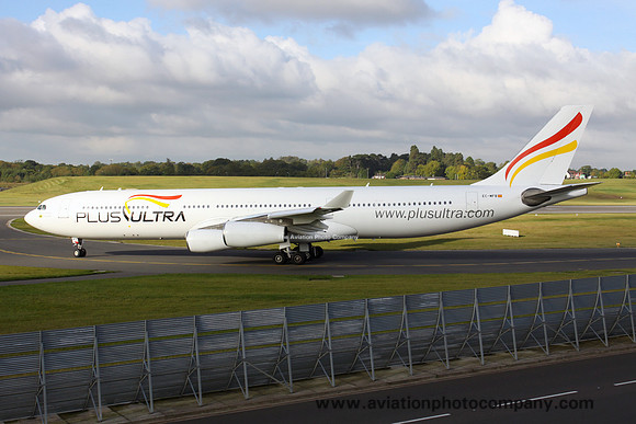 Plus Ultra Líneas Aéreas Airbus A340-313 EC-MFB at Birmingham IAP (2017)