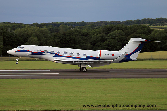 TAG Aviation UK Gulfstream 650 HB-IVJ at Prestwick (2017)